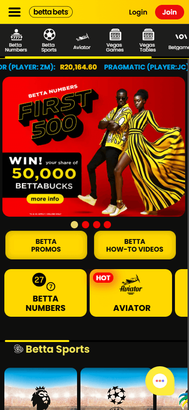 Bettabets Casino Mobile screenshot